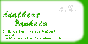 adalbert manheim business card